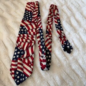 Vintage Beans McGee Men’s Cotton Tie Necktie United States USA Flag Patriotic